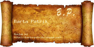 Barta Patrik névjegykártya